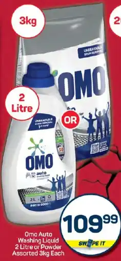 Pick n Pay Omo Auto Washing Liquid or Powder Assorted offer