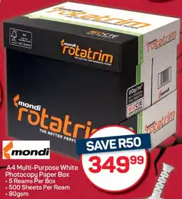 Pick n Pay Mondi A4 Multi-Purpose White Photocopy Paper Box offer