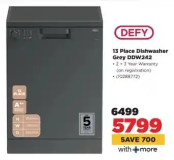 HiFi Corp DEFY 13 Place Dishwasher Grey DDW242 offer