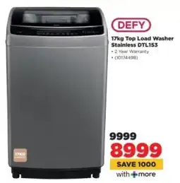 HiFi Corp DEFY Top Load Washer Stainless DTL153 offer