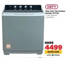 HiFi Corp DEFY Twin Tub Washer Metallic DTT151 offer