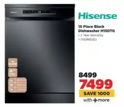 HiFi Corp Hisense 15 Place Black Dishwasher H15DTG offer