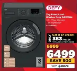 HiFi Corp DEFY Front Load Washer Grey DAW384 offer