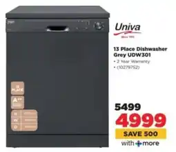 HiFi Corp Univa 13 Place Dishwasher Grey UDW301 offer