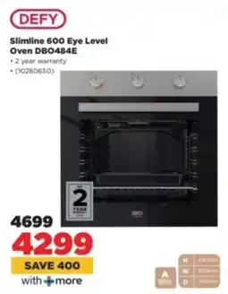 HiFi Corp DEFY Slimline 600 Eye Level Oven DBO484E offer