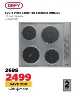HiFi Corp DEFY 600 4 Plate Solid Hob Stainless DHD399 offer