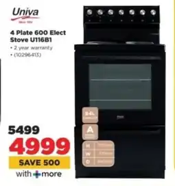 HiFi Corp Univa 4 Plate 600 Elect Stove U116B1 offer