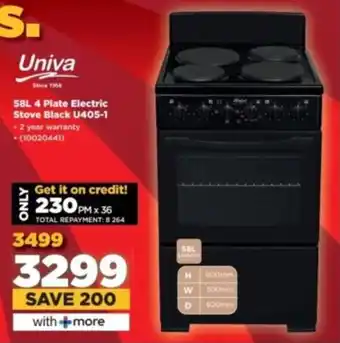 HiFi Corp Univa 4 Plate Electric Stove Black U405-1 offer