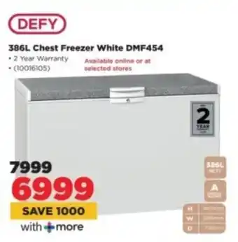 HiFi Corp DEFY Chest Freezer White DMF454 offer