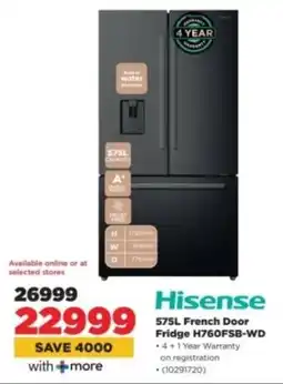 HiFi Corp Hisense French Door Fridge H760FSB-WD offer
