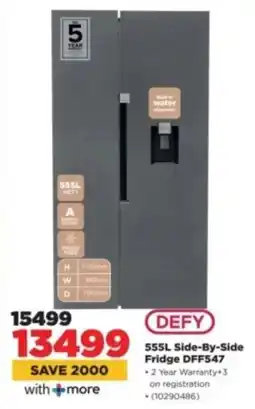 HiFi Corp DEFY Side-By-Side Fridge DFF547 offer