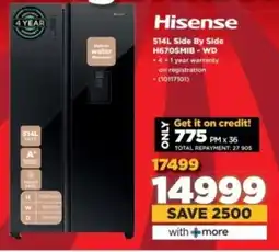 HiFi Corp Hisense Side By Side H670SMIB-WD offer