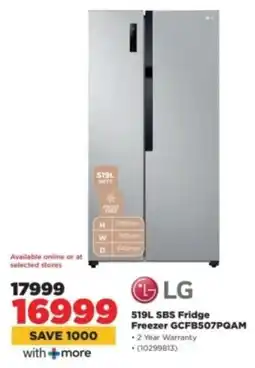 HiFi Corp LG SBS Fridge Freezer GCFB507PQAM offer