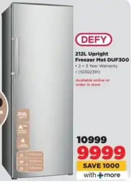 HiFi Corp DEFY Upright Freezer Met DUF300 offer