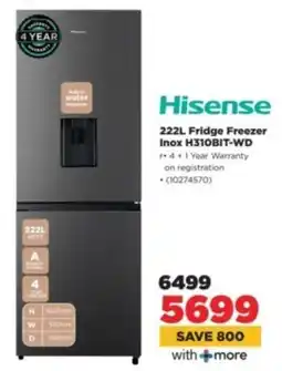 HiFi Corp Hisense Fridge Freezer Inox H310BIT-WD offer