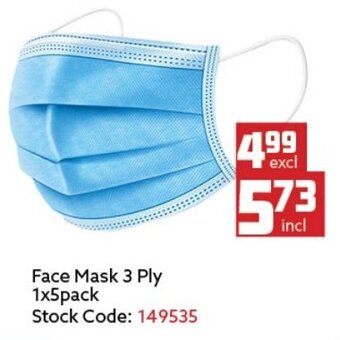 Africa Cash and Carry Face Mask 3 Ply 5pack offer