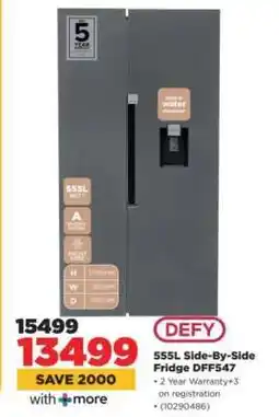 HiFi Corp 555L Side-By-Side Fridge DFF547 offer