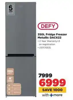 HiFi Corp DEFY 350L Fridge Freezer Metallic DAC622 offer