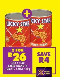 Shoprite LUCKY STAR BAKED BEANS IN TOMATO SAUCE 410g offer