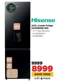 HiFi Corp Hisense 347L Combi Fridge H450BMIB-WD offer