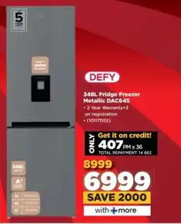 HiFi Corp DEFY 348L Fridge Freezer Metallic DAC645 offer