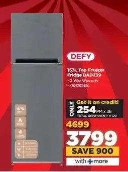HiFi Corp DEFY 157L Top Freezer Fridge DAD239 offer