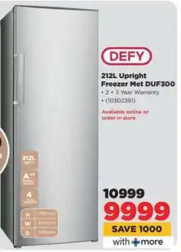 HiFi Corp DEFY 212L Upright Freezer Met DUF300 offer