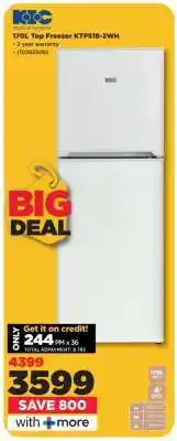 HiFi Corp 170L Top Freezer KTF518-2WH offer