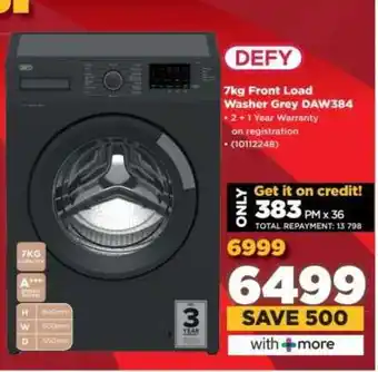 HiFi Corp DEFY 7kg Front Load Washer Grey DAW384 offer