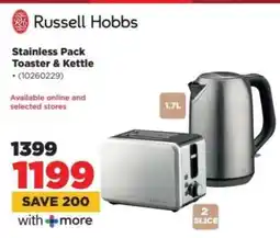HiFi Corp Russell Hobbs Stainless Pack Toaster & Kettle offer