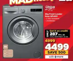 HiFi Corp Univa 6kg Front Loader Grey UFL601 offer
