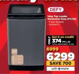 HiFi Corp DEFY 14kg Top Loader Manhattan Grey DTL160 offer