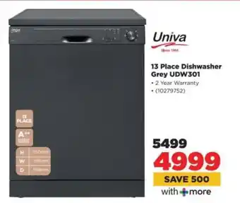 HiFi Corp 13 Place Dishwasher Grey UDW301 offer