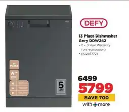 HiFi Corp 13 Place Dishwasher Grey DDW242 offer