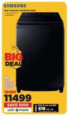 HiFi Corp Samsung 19kg Toploader WA19CG6745BV offer