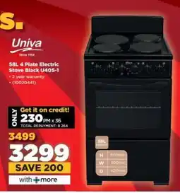 HiFi Corp Univa 58L 4 Plate Electric Stove Black U405-1 offer