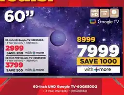 HiFi Corp 60-inch UHD Google TV-60G6500G offer