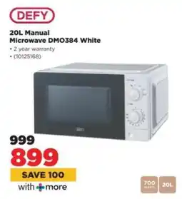 HiFi Corp DEFY 20L Manual Microwave DMO384 White offer
