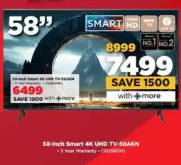 HiFi Corp 58-inch Smart 4K UHD TV-58A6N offer