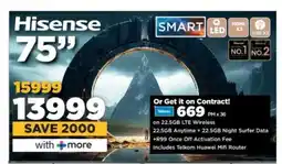 HiFi Corp Hisense 75 Smart TV offer