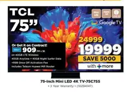 HiFi Corp 75-Inch Mini LED 4K TV-75C755 offer