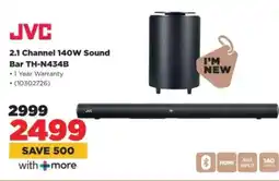 HiFi Corp JVC 2.1 Channel 140W Sound Bar TH-N434B offer