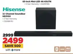HiFi Corp Hisense 3.1 Channel Soundbar HS3100 offer