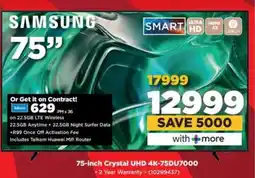 HiFi Corp Samsung 75-inch Crystal UHD 4K-75DU7000 offer