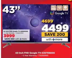 HiFi Corp 43-inch FHD Google TV-43STE6600 offer
