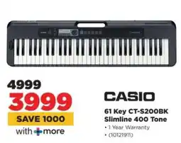 HiFi Corp Casio 61 Key CT-S200BK Slimline 400 Tone offer