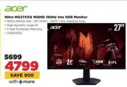 HiFi Corp Acer Nitro MG27X5Q WQHD 180Hz 1ms HDR Monitor offer