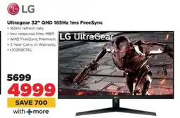 HiFi Corp LG UltraGear 32 QHD 165Hz 1ms FreeSync offer