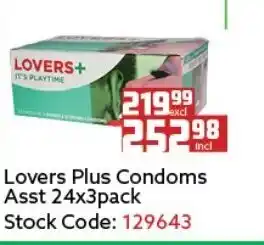 Africa Cash and Carry Lovers Plus Condums Asst 24x3pack offer