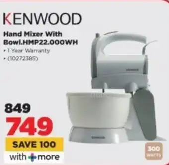 HiFi Corp KENWOOD Hand Mixer With Bowl.HMP22.000WH offer